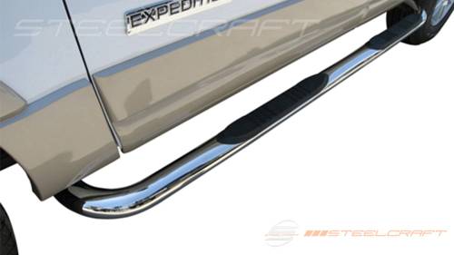 Steelcraft - Steelcraft 3" Round Side Bars for Ford (2007-17) Expedition (Stainless, Excl. EL model)