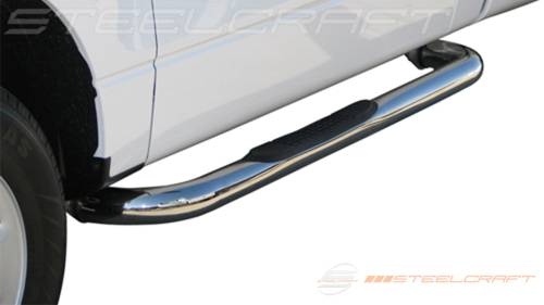 Steelcraft - Steelcraft 3" Round Side Bars for Ford (2009-14) F-150 Regular Cab (Black)