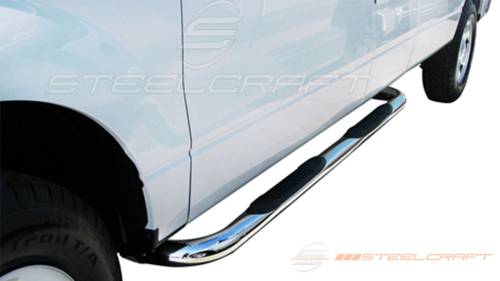 Steelcraft - Steelcraft 3" Round Side Bars for Ford (2009-14) F-150 SuperCab (Stainless)