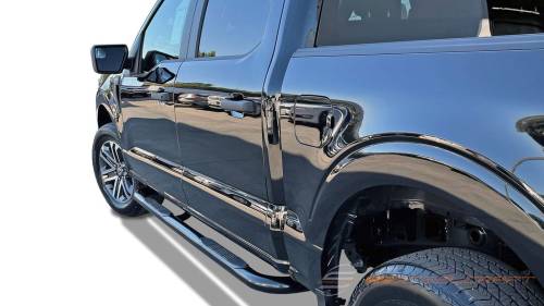 Steelcraft - Steelcraft 3" Round Side Bars for Ford (2015-24) F-150, (17-24) F-250/350 & (22-24) F-150 Lightning SuperCrew (Stainless)