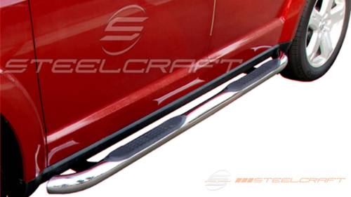 Steelcraft - Steelcraft 3" Round Side Bars for Dodge (2009-20) Journey (Black)
