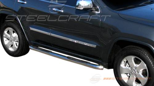 Steelcraft - Steelcraft 3" Round Side Bars for Jeep (2011-21) Grand Cherokee (Black)