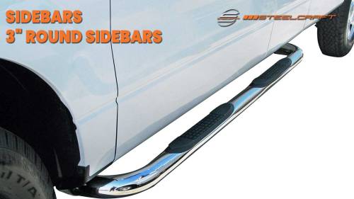 Steelcraft - Steelcraft 3" Round Side Bars for Toyota (2024-25) Tacoma Double Cab (Black)