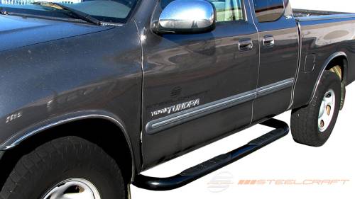 Steelcraft - Steelcraft 3" Round Side Bars for Toyota (2000-06) Tundra Access Cab (Black)