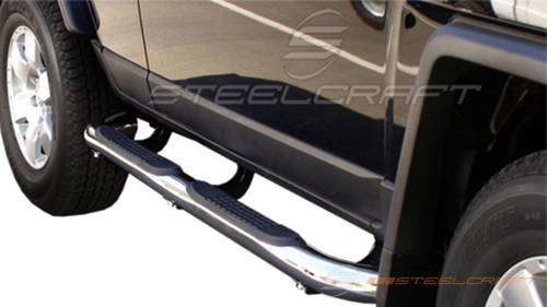 Steelcraft - Steelcraft 3" Round Side Bars for Toyota (2007-14) FJ Cruiser (Black)