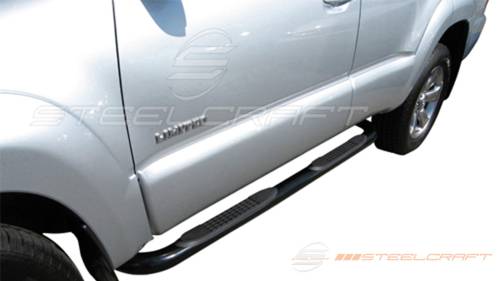 Steelcraft - Steelcraft 3" Round Side Bars for Toyota (2003-09) 4Runner (Black)
