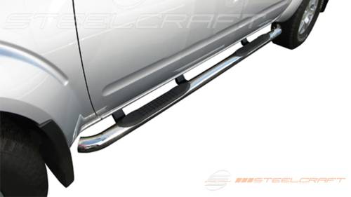Steelcraft - Steelcraft 3" Round Side Bars for Nissan (2005-25) Frontier & Suzuki (2009-12) Equator Crew Cab (Black)