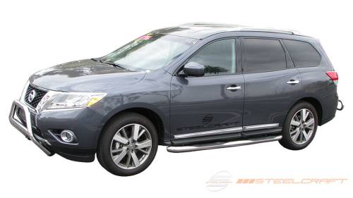 Steelcraft - Steelcraft 3" Round Side Bars for Nissan (2013-20) Pathfinder (Stainless, Excl. Platinum Series)