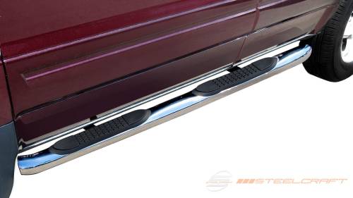 Steelcraft - Steelcraft 3" Round Side Bars for Acura (2003-06) MDX & Honda (2003-08) Pilot (Stainless)