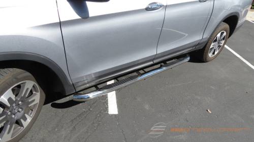 Steelcraft - Steelcraft 3" Round Side Bars for Honda (2017-24) Ridgeline (Black)
