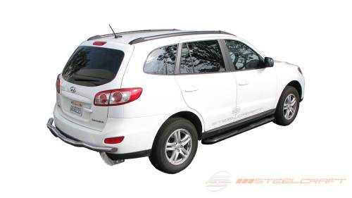 Steelcraft - Steelcraft 3" Round Side Bars for Hyundai (2007-12) Santa Fe (Black)