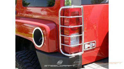 Steelcraft - Steelcraft Taillight Guards for Hummer (2006-10) H3 (Black)