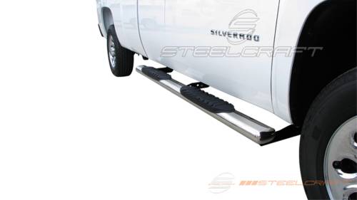 Steelcraft - Steelcraft 5" Oval Side Bars for Chevy/GMC (1999-13) Silverado/Sierra 1500, (99-14) 2500 & (01-13) 3500 Extended Cab (Black, Excl. 2014 1500)