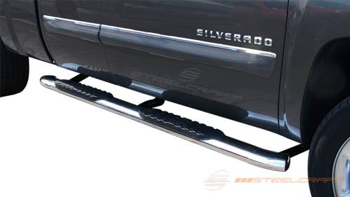 Steelcraft - Steelcraft 5" Oval Premium Side Bars for Chevy/GMC (1999-13) Silverado/Sierra 1500, (99-14) 2500 & (01-13) 3500 Extended Cab (Black, Excl. 2014 1500)