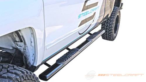 Steelcraft - Steelcraft 5" Oval Side Bars for Chevy/GMC (2019-24) Silverado/Sierra 1500 & (20-24) 2500/3500 Crew Cab (Stainless)