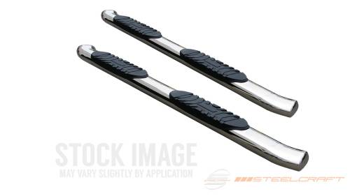 Steelcraft - Steelcraft 5" Oval Premium Side Bars for Chevy/GMC (2019-24) Silverado/Sierra 1500 & (20-24) 2500/3500 Double Cab (Stainless)