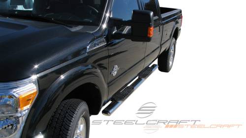 Steelcraft - Steelcraft 5" Oval Side Bars for Ford (1999-16) F-250/350 & (08-16) F-450 Crew Cab (Black)
