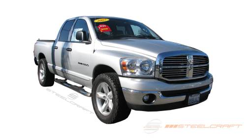 Steelcraft - Steelcraft 5" Oval Premium Side Bars for Dodge/Ram (2002-08) 1500 & (03-09) 2500/3500 & GMC (2003-09) Sierra 2500/3500 Quad Cab (Black)