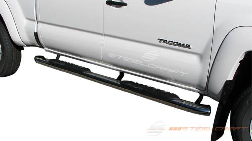 Steelcraft - Steelcraft 5" Oval Premium Side Bars for Toyota (2005-23) Tacoma Double Cab (Stainless)