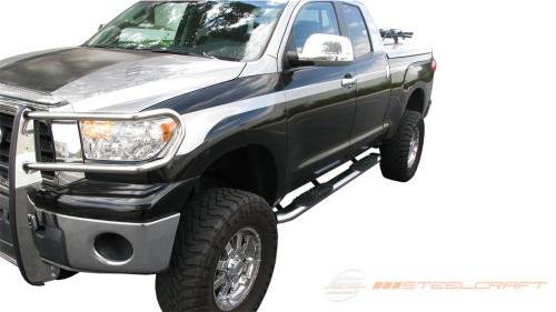Steelcraft - Steelcraft 5" Oval Premium Side Bars for Toyota (2007-21) Tundra Double Cab (Black)