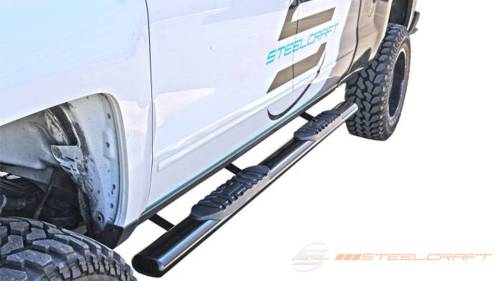 Steelcraft - Steelcraft 5" Oval Side Bars for Toyota (2007-21) Tundra Double Cab (Black)