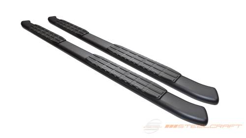 Steelcraft - Steelcraft 4" Oval Blackout Series Side Bars for Chevy/GMC (2015-25) Canyon & Colorado Crew Cab (Black Stainless)