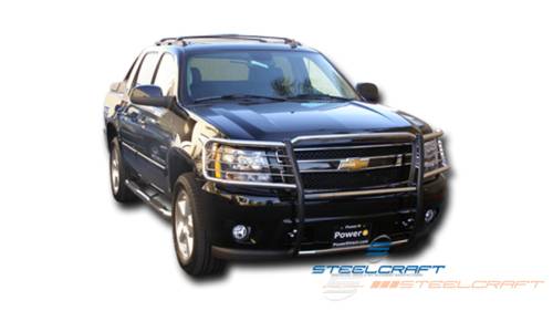 Steelcraft - Steelcraft Grille Guard for Chevy (2007-13) Avalanche & (07-14) Tahoe & Suburban (Black, Excl. Hybrid)