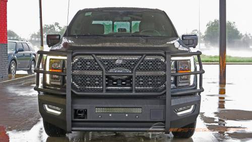 Steelcraft - Steelcraft Elevation Front Bumper for Ford (2021-23) F-150 (Fine Textured Black, Accommodates Front Camera & Adaptive Cruise Control)