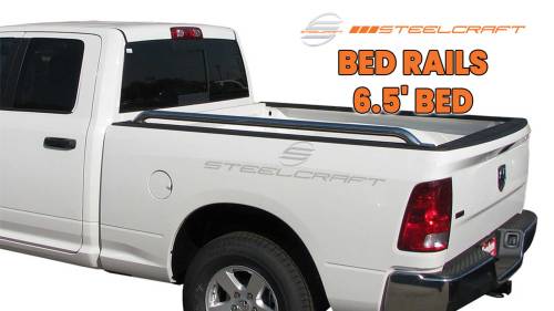 Steelcraft - Steelcraft Bed Rails for Dodge/Ram (2000-18) 3500 & (01-18) 1500/2500 Regular Cab (Stainless, 6.5' Bed, Excl. 02 2500 Model)