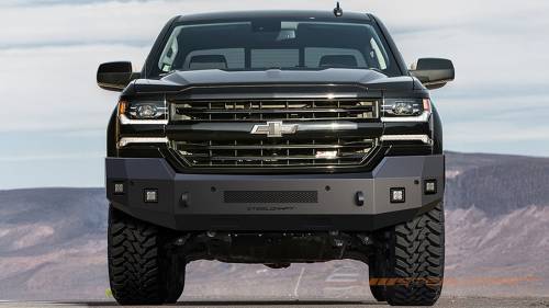 Steelcraft - Steelcraft Fortis Front Bumper for Chevy (2016-19) Silverado 1500 (Textured Black, Incl. 2019 LD)