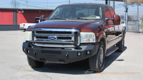 Steelcraft - Steelcraft Fortis Front Bumper for Ford (1999-07) F-250/350 (Textured Black, Hoop with light tabs)
