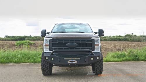 Steelcraft - Steelcraft Fortis Front Bumper for Ford (2023-24) F-250/350/450/550 (Textured Black, Hoop with light tabs)