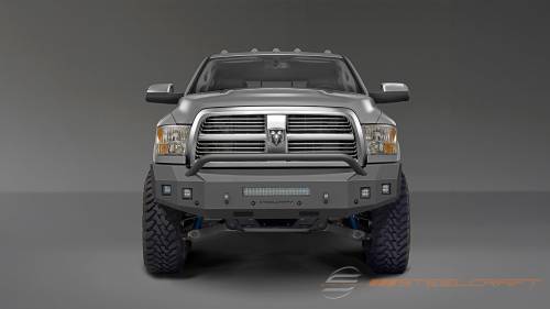 Steelcraft - Steelcraft Fortis Front Bumper for Dodge/Ram (2010-18) 2500/3500 (Textured Black, Hoop with light tabs)