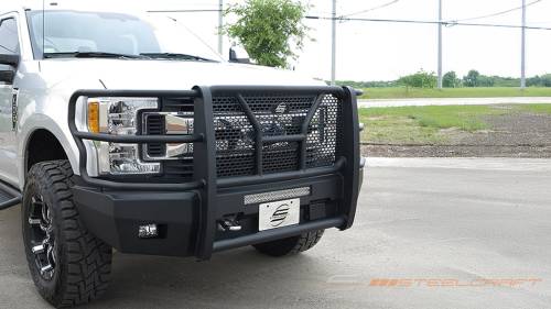 Steelcraft - Steelcraft Elevation Aluminum Front Bumper for Ford (2017-21) F-450/550 & (17-22) F-250/350 Crew Cab (Fine Textured Black)