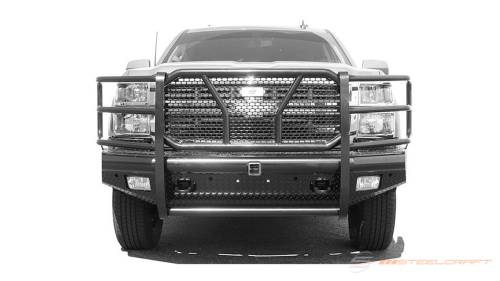 Steelcraft - Steelcraft HD Front Bumper Replacement for Chevy (2014-19) Silverado 1500 (Black, With Receiver)