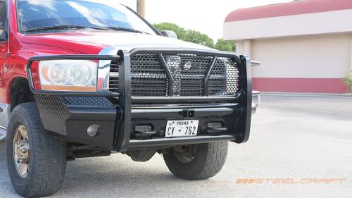 Steelcraft - Steelcraft HD Front Bumper Replacement for Dodge/Ram (2003-09) 2500/3500 (Black, With Receiver)