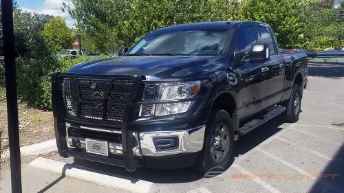 Steelcraft - Steelcraft HD Grille Guard for Nissan (2016-24) Titan XD (Black, Front Camera)
