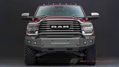 Steelcraft - Steelcraft Fortis Front Bumper for Ram (2019-25) 3500 & (20-25) 2500 (Textured Black, Hoop with light tabs)