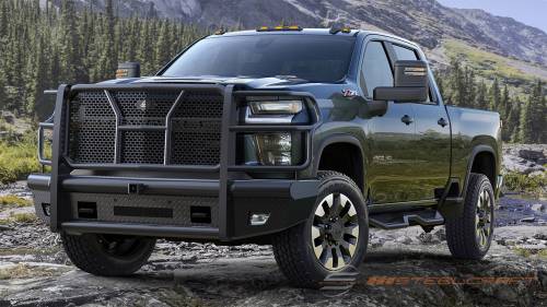 Steelcraft - Steelcraft HD Front Bumper Replacement for Chevy (2020-23) Silverado 2500/3500 (Black, With Receiver)