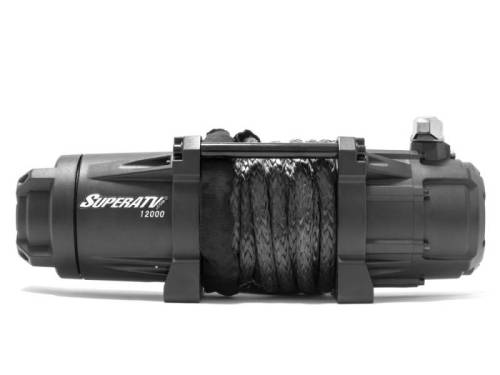 SuperATV - SuperATV 12,000 LB. Winch (w/ Wireless Remote & Synthetic Rope, No Winch Mount Plate) 