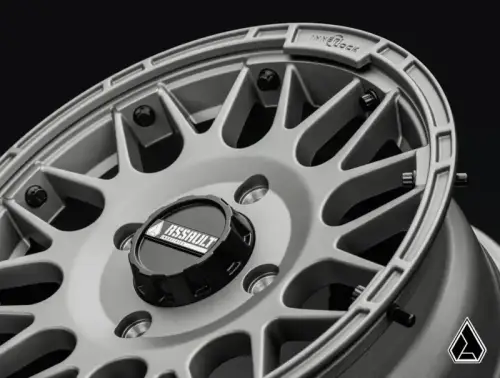 SuperATV - SuperATV Assault Industries Hellfire Wheels w/ Innerlock Technology for Polaris (2022-26) RZR Pro R / RZR Turbo R, 5/4.5 Bolt Pattern, 7" Wheel Width (Matte Titanium)