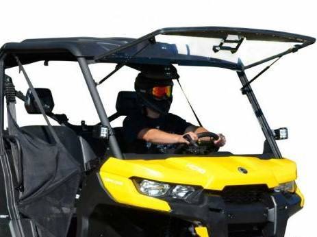 SuperATV - SuperATV Flip Windshield for Can-Am (2016-26) Defender HD10