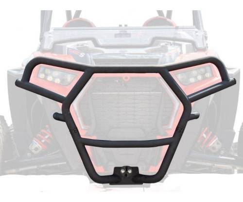 SuperATV - SuperATV Front Bumper for Polaris (2018-21) RZR XP Turbo S (w/out Winch Mount, w/out Winch, Black)