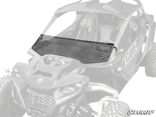 SuperATV - SuperATV Half Windshield for Can-Am (2024-26) Maverick R (Standard Polycarbonate - Dark Tint)