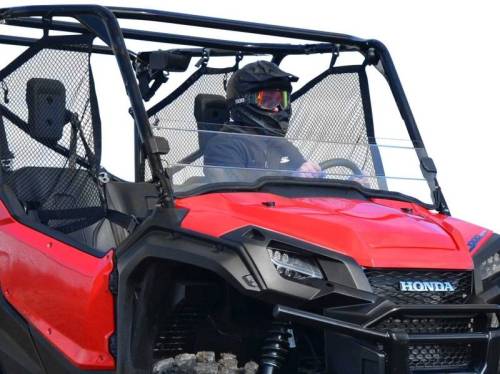 SuperATV - SuperATV Half Windshield for Honda (2016-26) Pioneer 1000 (Scratch Resistant Polycarbonate -Clear)