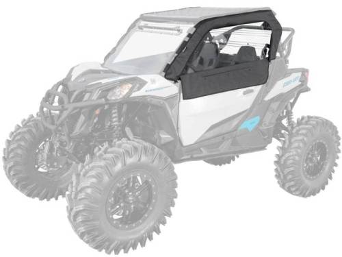SuperATV - SuperATV Primal Soft Cab Enclosure Upper Doors for Can-Am (2019-26) Maverick Sport (2 Seat, w/ Standard Polycarbonate - Clear)