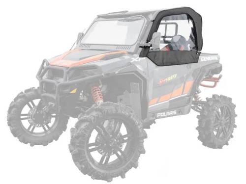 SuperATV - SuperATV Primal Soft Cab Enclosure Upper Doors for Polaris (2020-26) General XP 1000 (2 Seat, Standard Polycarbonate - Dark Tint Rear Windshield)