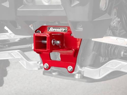 SuperATV - SuperATV Rear Receiver Hitch for Polaris (2018-21) RZR XP Turbo S (Red)