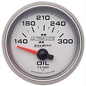 Autometer - Auto Meter Ultra Lite II Series, Oil Temperature 140*-300*F (Short Sweep Electric)