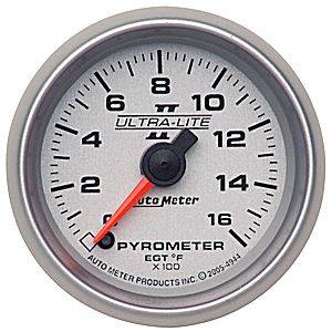 Autometer - Auto Meter Ultra Lite II Series, Pyrometer Kit 0*-1600*F (Full Sweep Electric)